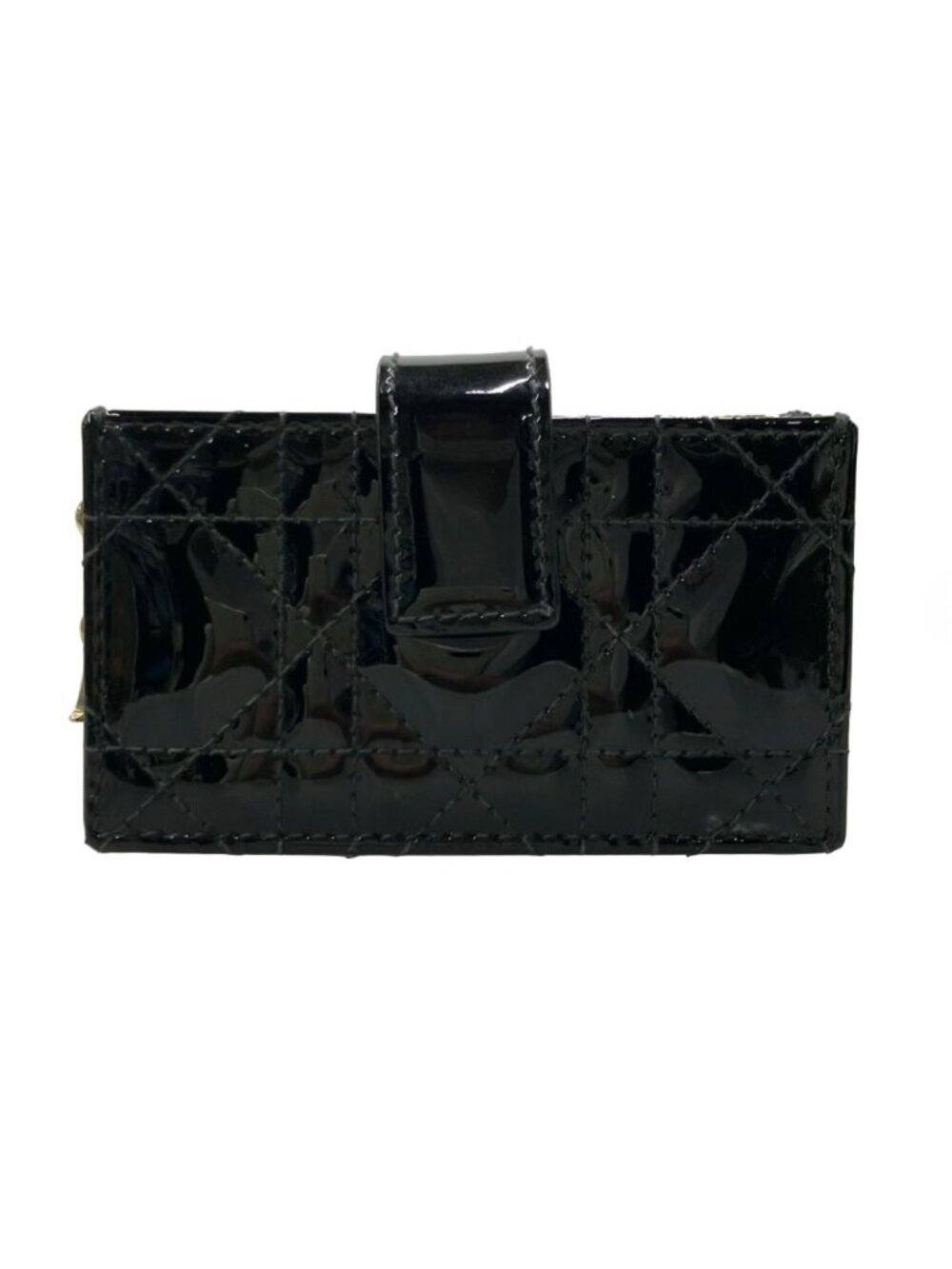 Dior Card Case Lady Jasmine Cannage Patent Leather